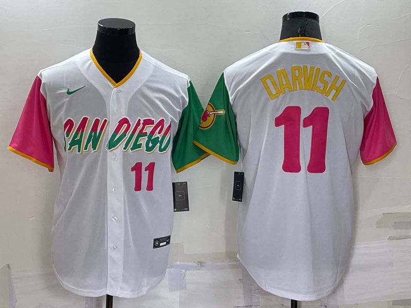 Men San Diego Padres #11 Darvish White City Edition Game Nike 2022 MLB Jersey->san diego padres->MLB Jersey